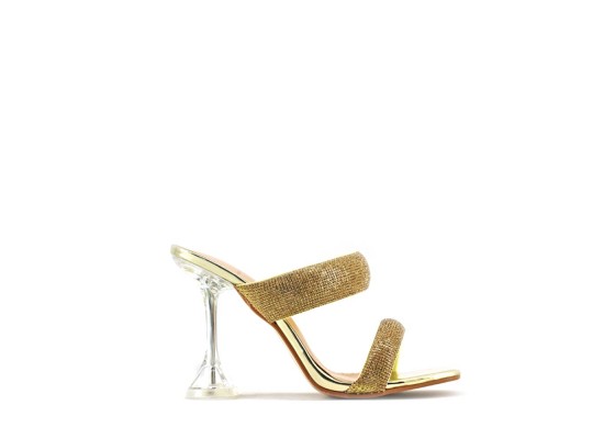 Sandalia Tacón Geométrico Brillo